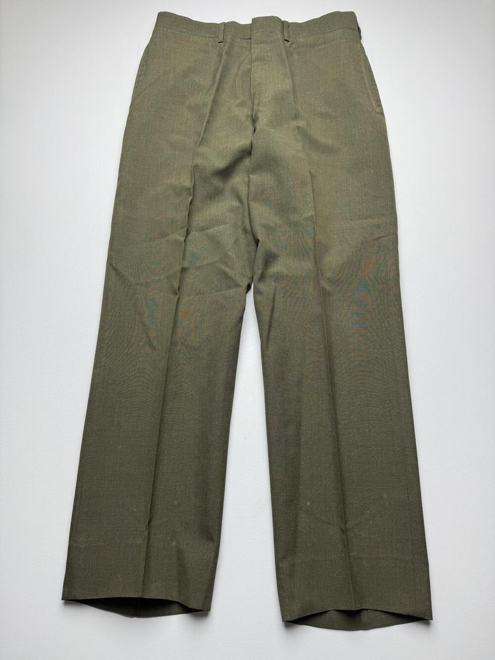 Vintage Statham Garment Corporation Pants Mens 32 S Green Wool Dress Army